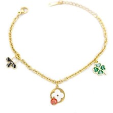 Öfi Zincirli Vc Yonca Bileklik - Altın