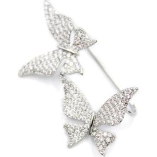 Öfi Ikili Kelebek Kıkırdak Küpe - Gümüş