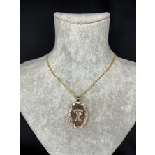 T Harfi Gold Çelik Kolye