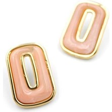 Öfi Taşlı Küpe - Pembe