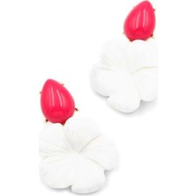 Çiçek Küpe - Beyaz