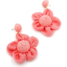 Papatya Hasır Küpe - Pembe