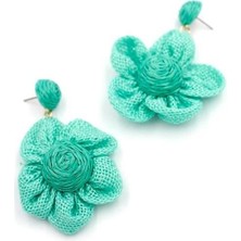 Öfi Papatya Hasır Küpe - Turkuaz