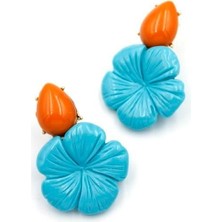 Öfi Çiçek Küpe - Turkuaz