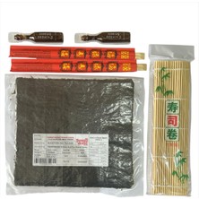 Sushi Seti 1, 5 Yaprak Yosun, Sushi Matı, Chopstick, Soya Sosu, Evde Sushi Yap