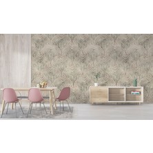 Lotus Aura Geometrik Desenli Duvar Kağıdı Modern Minimalist Tarzı Duvar Resmi Oturma Odası Duvar Posteri
