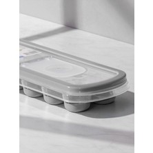 Buz Kalıbı Gri - 250 ml - 5 Pp - 12 Bölmeli - Yüksek Kalite Yapışmaz Silikon Buzluk - Bpa Içermez