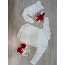 Ponpon Baby 0-6 Ay Kız Bebek Elbise Seti Yenidoğan Mevlüt Kız Elbise