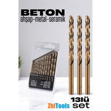 Zhltools Beton Matkap Ucu Seti- Çelik Beton Metal Ahşap Matkap 13 Lü Set