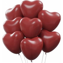 Kalp Balon Koyu Kırmızı Lateks 25'li