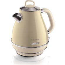 Ariete Vintage 1,7 lt Su Isıtıcı Kettle Bej Renkli Retro Stil ile Mutfak İçin İdeal