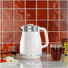 Schafer Carina Paslanmaz Çelik El Yakmaz Gövdeli Su Isıtıcı-Krem