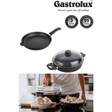 Gastrolux Döküm Siyah 3 Parça Alüminyum Döküm Tencere ve Tava Seti