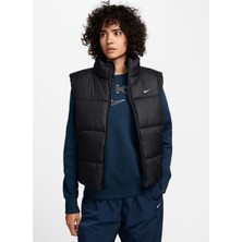Nike Siyah Kadın Fermuarlı Normal Düz Yelek FZ5922-010 W Nsw Tf Synfl Nk Clsc V