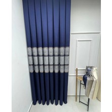 Nivemeshome Çakı FJ672069 V-530 Lacivert  1/3 Sık Pileli  Fon Perde Apm
