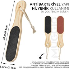 Muggio Ahşap Saplı Ponza Taşlı Çift Taraflı Topuk Törpüsü
