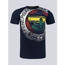 Fenerbaçhe Lisanslı 6 Renk Logolu Lacivert T-Shirt