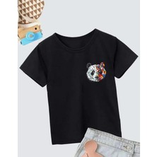 Unisex Çocuk Baskılı T-Shirt - Siyah