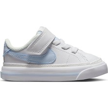 Nike Beyaz - Mavi Bebek Yürüyüş Ayakkabısı DA5382-129-NIKE Court Legacy (Tdv)