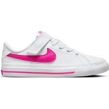 Nike Beyaz Kız Çocuk Yürüyüş Ayakkabısı DA5381-124-NIKE Court Legacy (Psv)