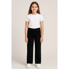 Kız  Çocuk Jeans Yıldız Desenli Kot Pantolon Yeni Trend