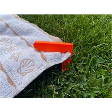 Serenity Haven Turuncu Renkli 4'lü Plaj Havlusu Mandalı Seti, Pratik ve Şık Tasarım