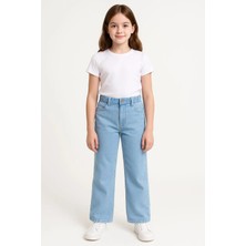 Kız  Çocuk Jeans Beli Lastikli Kot Pantolon