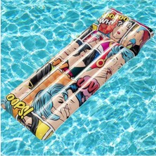 Çizgi Roman Desenli Yatak 183X171 Cm, 71 Cm, Bej Renkli, Konforlu ve Şık Tasarım