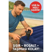 Serenity Haven USB Girişli Şişme Pompası, Kamp ve Plaj Etkinlikleri Için Kullanışlı ve Pratik Araç