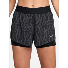 Nike IB5847-010 W Nk Swt Nvlt Df Mr 2ın1 Siyah Desenli Kadın Şort