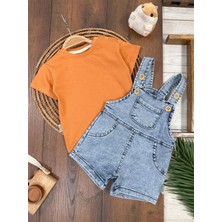 Pamuklu Kaliteli Denim Detaylı 2li Erkek Bebek Takım