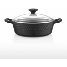 24 cm Granit Döküm Pilav Tenceresi - Siyah, Dayanıklı ve Şık Tasarım