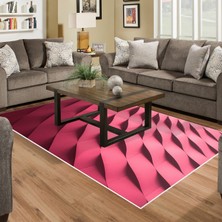 Alanur Home Kaymaz Dijital Mutfak & Salon Halı Star Pamuk Geometrik E5017 Pudra