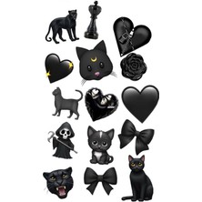 Popüler Siyah Sticker Telefon Laptop Notebook Tablet Defter Matara Stiker Etiket ST1442