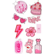 Popüler Pembe Sticker Telefon Laptop Notebook Tablet Defter Matara Stiker Etiket ST1184