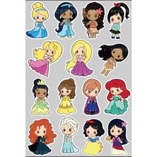 Prensesler Sticker Telefon Laptop Notebook Tablet Defter Matara Stiker Etiket ST1207