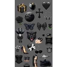 Gotik Sticker Telefon Laptop Notebook Tablet Defter Matara Stiker Etiket ST1613