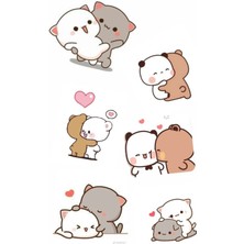 Sevimli Kediler Sticker Telefon Laptop Notebook Tablet Defter Matara Stiker Etiket ST822