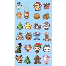Noel Yılbaşı Sticker Telefon Laptop Notebook Tablet Defter Matara Stiker Etiket ST945