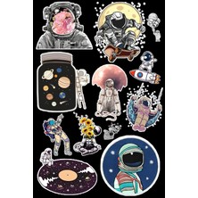 Uzay Sticker Telefon Laptop Notebook Tablet Defter Matara Stiker Etiket ST412