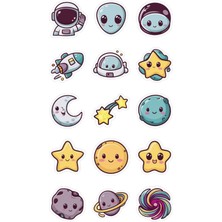 Uzay Sticker Telefon Laptop Notebook Tablet Defter Matara Stiker Etiket ST752