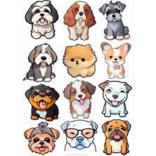 Köpekler Sticker Telefon Laptop Notebook Tablet Defter Matara Stiker Etiket ST618