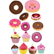 Donat Sticker Telefon Laptop Notebook Tablet Defter Matara Stiker Etiket ST1203