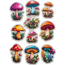 Mantar Sticker Telefon Laptop Notebook Tablet Defter Matara Stiker Etiket ST1430