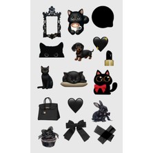 Popüler Siyah Sticker Telefon Laptop Notebook Tablet Defter Matara Stiker Etiket ST1433