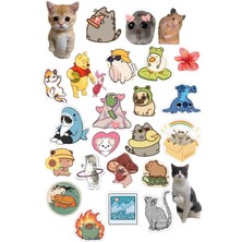 Kedi Sticker Telefon Laptop Notebook Tablet Defter Matara Stiker Etiket ST1346