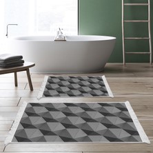 Alanur Home Kaymaz Taban Djt Klozet Takımı Yıldız Deri Saçaklı Geometrik E5010 Gri