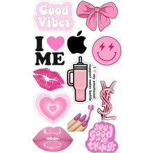 Popüler Pembe Sticker Telefon Laptop Notebook Tablet Defter Matara Stiker Etiket ST1163