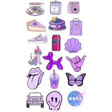 Popüler Mor Sticker Telefon Laptop Notebook Tablet Defter Matara Stiker Etiket ST1244