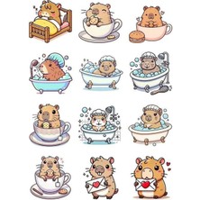 Capybara Sticker Telefon Laptop Notebook Tablet Defter Matara Stiker Etiket ST1755